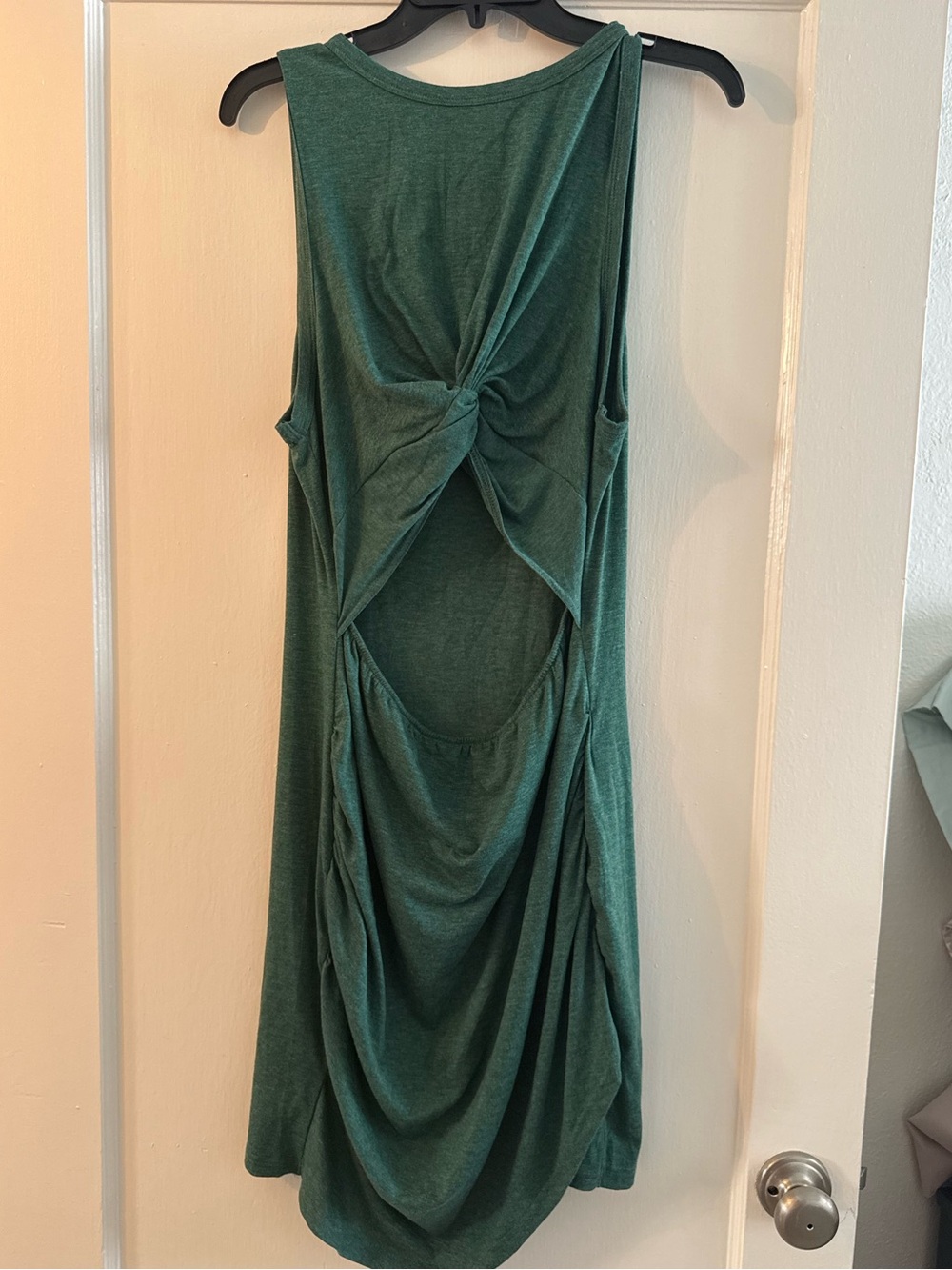 Backless Knot-Detail Sleeveless Dress in Forest Green